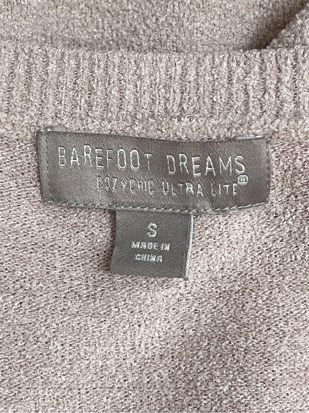 Barefoot Dreams CozyChic Ultra Lite Pajama Set Size Small Taupe V Neck Wide Leg - Picture 6 of 14